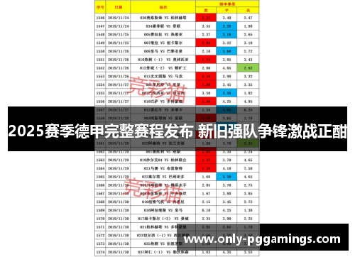 2025赛季德甲完整赛程发布 新旧强队争锋激战正酣